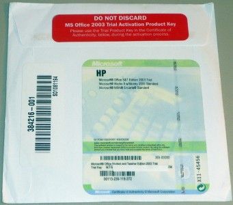 NEW HP MICROSOFT WORKS 8 OFFICE 2003 TRIAL  