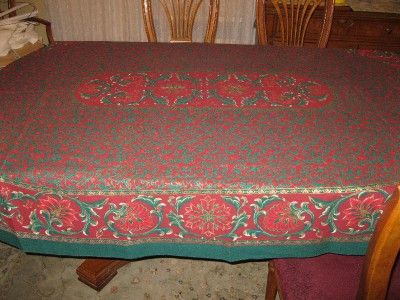 INTAGE OVAL COTTON BRAZIL PRINT TABLECLOTH 85 X 61THE PICTURE IS 