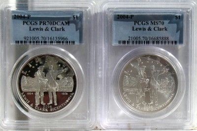 2004 P Lewis & Clark PCGS PR70 & MS70  