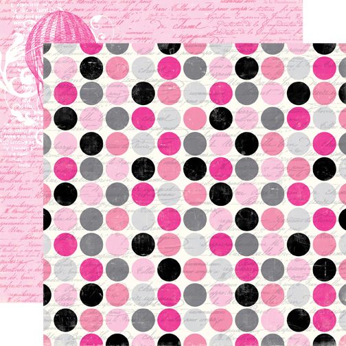 Echo Park Be MineScript Polka Dot Scrapbook Paper  