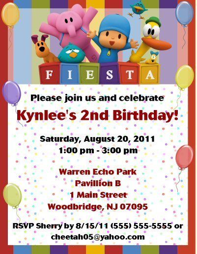 Pocoyo Invitations/Birthday Party Supplies  