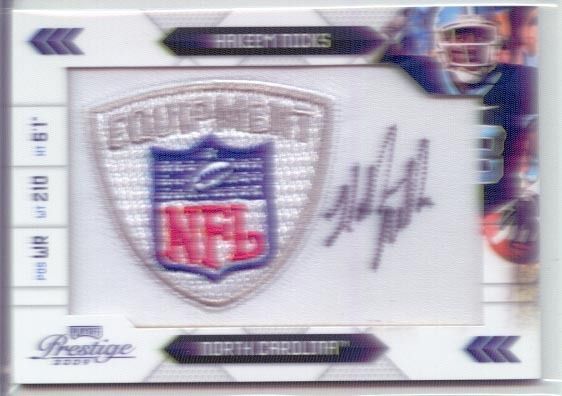   nicks rookie rc auto autograph nfl logo patch giants tarheels unc #/25