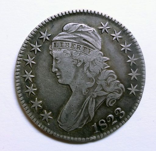 1823 BUST HALF DOLLAR ORIGINAL XF BROKEN 3  