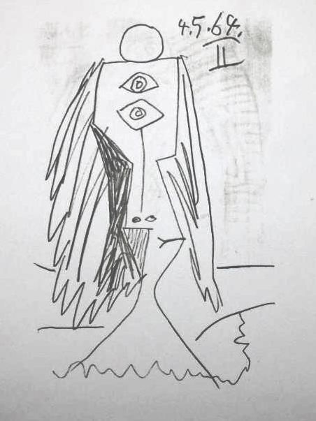 Abstract Picasso RARE Limited Edition Dated Drawing ART  