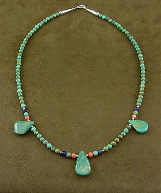   kingman turquoise lapis and pink coral measurements necklace measures