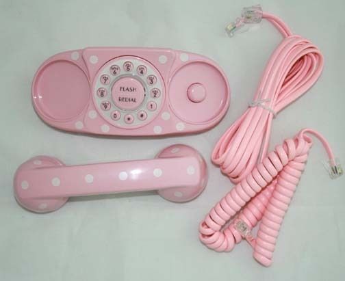 NEW Pottery Barn Kids Princess Polka Dot Phone Pink  