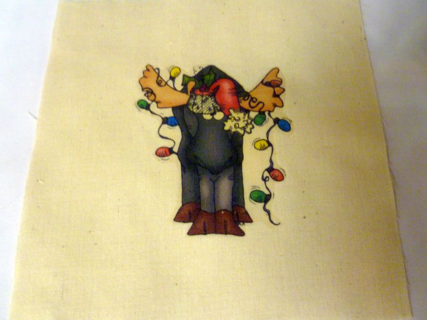 Quilt Block Christmas Moose 6.5x6.5 Quilting Bin A2 New  