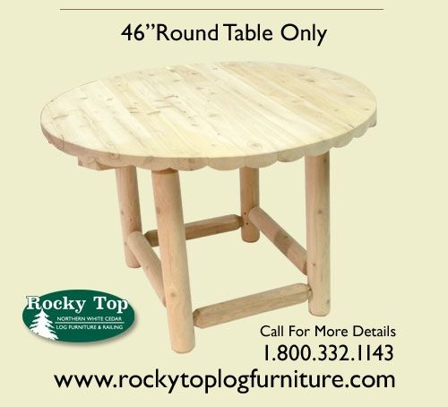 46 Indoor Round Table,Cedar Rustic Log Dining  