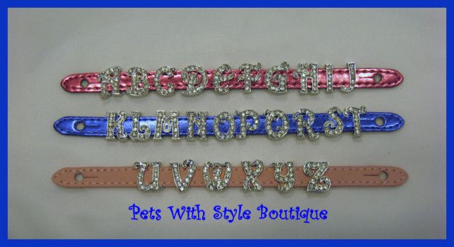 Script letters with Swarovski crystals