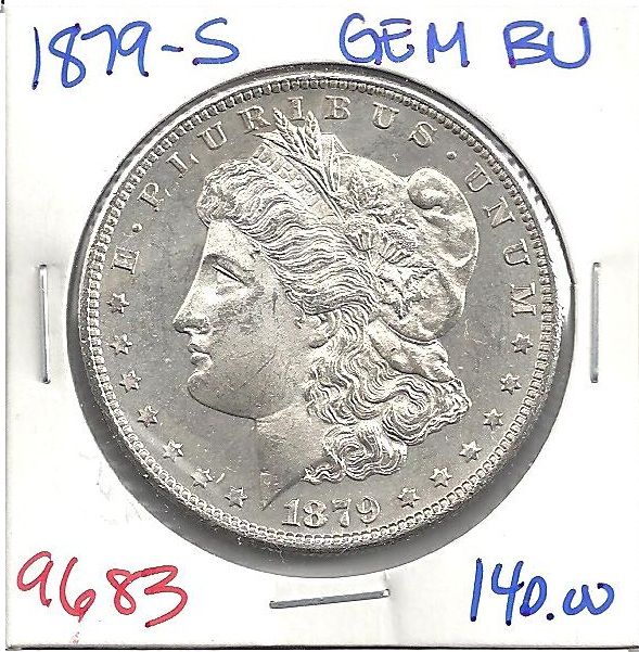 1879 S Morgan Silver Dollar GEM BU #9683+  