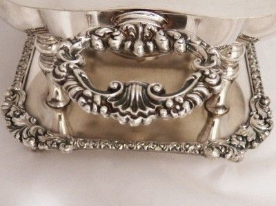 RARE VINTAGE SILVSER PLATE CHAFING DISH SERVING TRAY BUFFET SERVER 