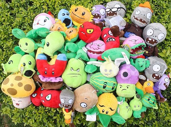 Grey Zombie Soft Plush Toy Plants Vs Zombies Kids birthday party gift 