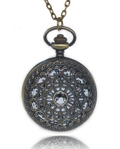 219% Big Antique Archaize Pocket Watch Necklace  