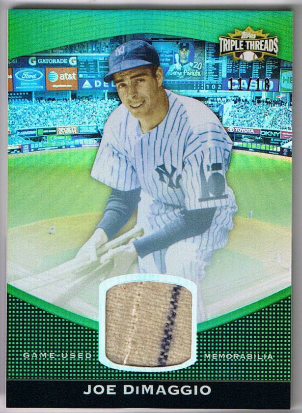 JOE DIMAGGIO 2011 TOPPS TRIPLE THREADS GAME USED JERSEY # 11/18  