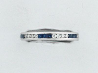 NEW DESIGNER SAPPHIRE & DIAMONDS ETERNITY BAND RING  